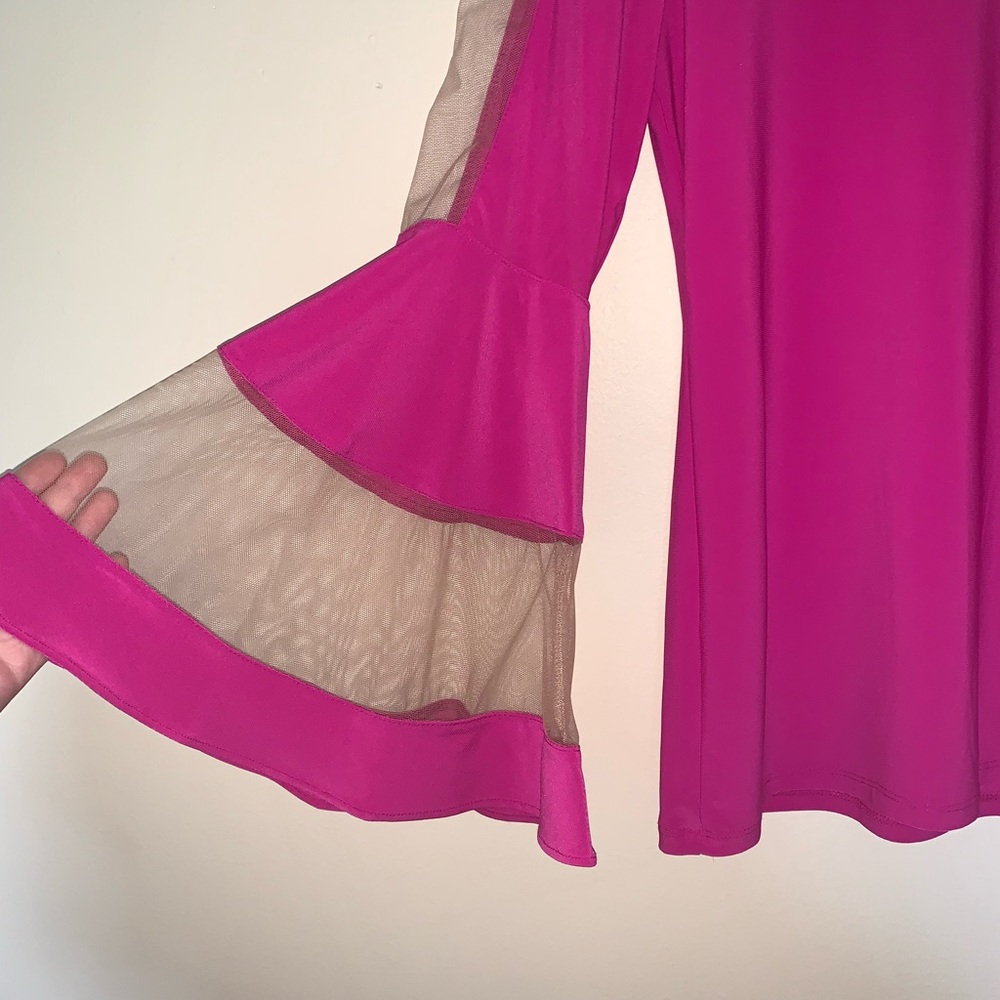 Versona Pink and Sheer Top Women’s size S - Picture 5 of 6